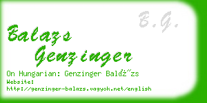 balazs genzinger business card